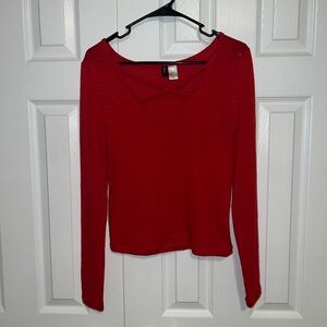 H&M Vibrant Red Long Sleeve Top